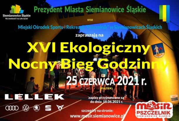 Plakat zapraszający do udziału w XVI Ekologicznym Nocnym Biegu Godzinnym., autor: Wiesław Stręk